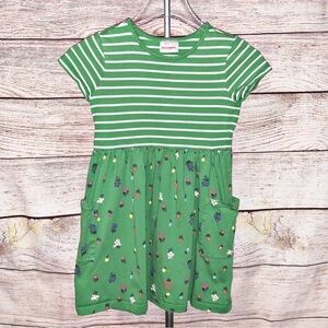 Hanna Andersson Pocket Full of Posies Green Floral Dress Size 8 (130)